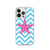 Hot Pink Starfish on Blue Chevron Pattern Case for iPhone®