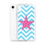 Hot Pink Starfish on Blue Chevron Pattern Case for iPhone®