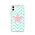 Salmon Pink Starfish on Sea Green Chevron Pattern Case for iPhone®