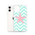 Salmon Pink Starfish on Sea Green Chevron Pattern Case for iPhone®