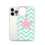 Salmon Pink Starfish on Sea Green Chevron Pattern Case for iPhone®