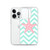 Salmon Pink Starfish on Sea Green Chevron Pattern Case for iPhone®