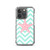 Salmon Pink Starfish on Sea Green Chevron Pattern Case for iPhone®