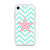 Salmon Pink Starfish on Sea Green Chevron Pattern Case for iPhone®