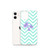 Purple Palmtree on Aqua Chevron Pattern Case for iPhone®