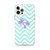 Purple Palmtree on Aqua Chevron Pattern Case for iPhone®