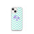 Purple Palmtree on Aqua Chevron Pattern Case for iPhone®