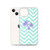 Purple Palmtree on Aqua Chevron Pattern Case for iPhone®