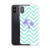 Purple Palmtree on Aqua Chevron Pattern Case for iPhone®