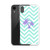 Purple Palmtree on Aqua Chevron Pattern Case for iPhone®