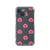 Red Roses on Black Dot Pattern Transparent Case for iPhone®