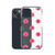 Red Roses on Black Dot Pattern Transparent Case for iPhone®