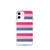 Blue Pink and White Stripe Case for iPhone®