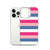 Blue Pink and White Stripe Case for iPhone®