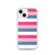 Blue Pink and White Stripe Case for iPhone®
