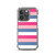 Blue Pink and White Stripe Case for iPhone®