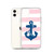 Navy Blue Anchor on Pink Stripes Case for iPhone®