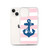 Navy Blue Anchor on Pink Stripes Case for iPhone®