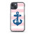 Navy Blue Anchor on Pink Stripes Case for iPhone®
