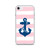 Navy Blue Anchor on Pink Stripes Case for iPhone®