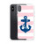 Navy Blue Anchor on Pink Stripes Case for iPhone®