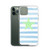 Sea Green Starfish on Blue Stripes Case for iPhone®