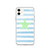 Sea Green Starfish on Blue Stripes Case for iPhone®