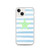 Sea Green Starfish on Blue Stripes Case for iPhone®