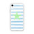 Sea Green Starfish on Blue Stripes Case for iPhone®