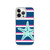 Sea Green Starfish on Blue and Pink Stripes Case for iPhone®