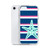 Sea Green Starfish on Blue and Pink Stripes Case for iPhone®