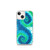 Blue and Green Spiral Tie Dye Case for iPhone®