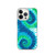 Blue and Green Spiral Tie Dye Case for iPhone®