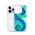 Blue and Green Spiral Tie Dye Case for iPhone®