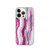 Pink and White Striped Marble Case for iPhone®