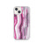 Pink and White Striped Marble Case for iPhone®