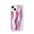 Pink and White Striped Marble Case for iPhone®