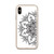 Black Circular Henna Design on White Case for iPhone®