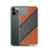 Tan and Black Diagonal Leather Stripes Case for iPhone®