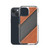 Tan and Black Diagonal Leather Stripes Case for iPhone®