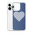 White Scribble Hear on Blue Case for iPhone®