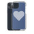 White Scribble Hear on Blue Case for iPhone®