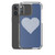 White Scribble Hear on Blue Case for iPhone®