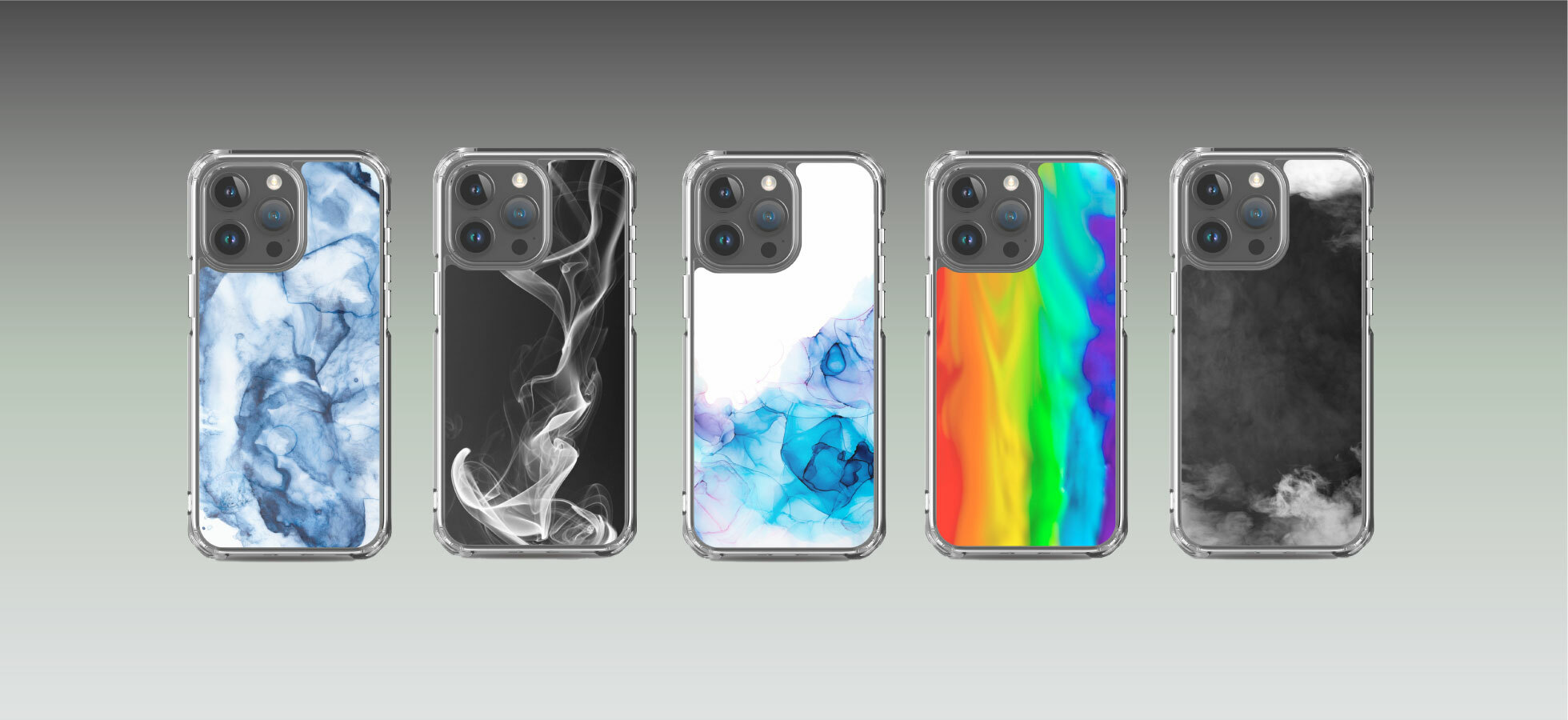 Smoke and Watercolor Design Phone Cases