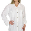 Crinkle Cotton 3 Qtr Slv Jeans Shirt White