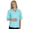 Crinkle Cotton Half-Sleeve Tab Shirt (370) Seaglass