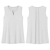 100% Cotton Split Neck Sleeveless Top with Gauze