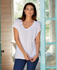 100% Cotton V-Neck Sleeveless Top with Side Slits