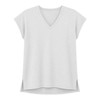 100% Cotton V-Neck Sleeveless Top with Side Slits