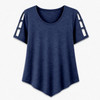 100% Cotton Short Sleeve Top with V-Shape Hem